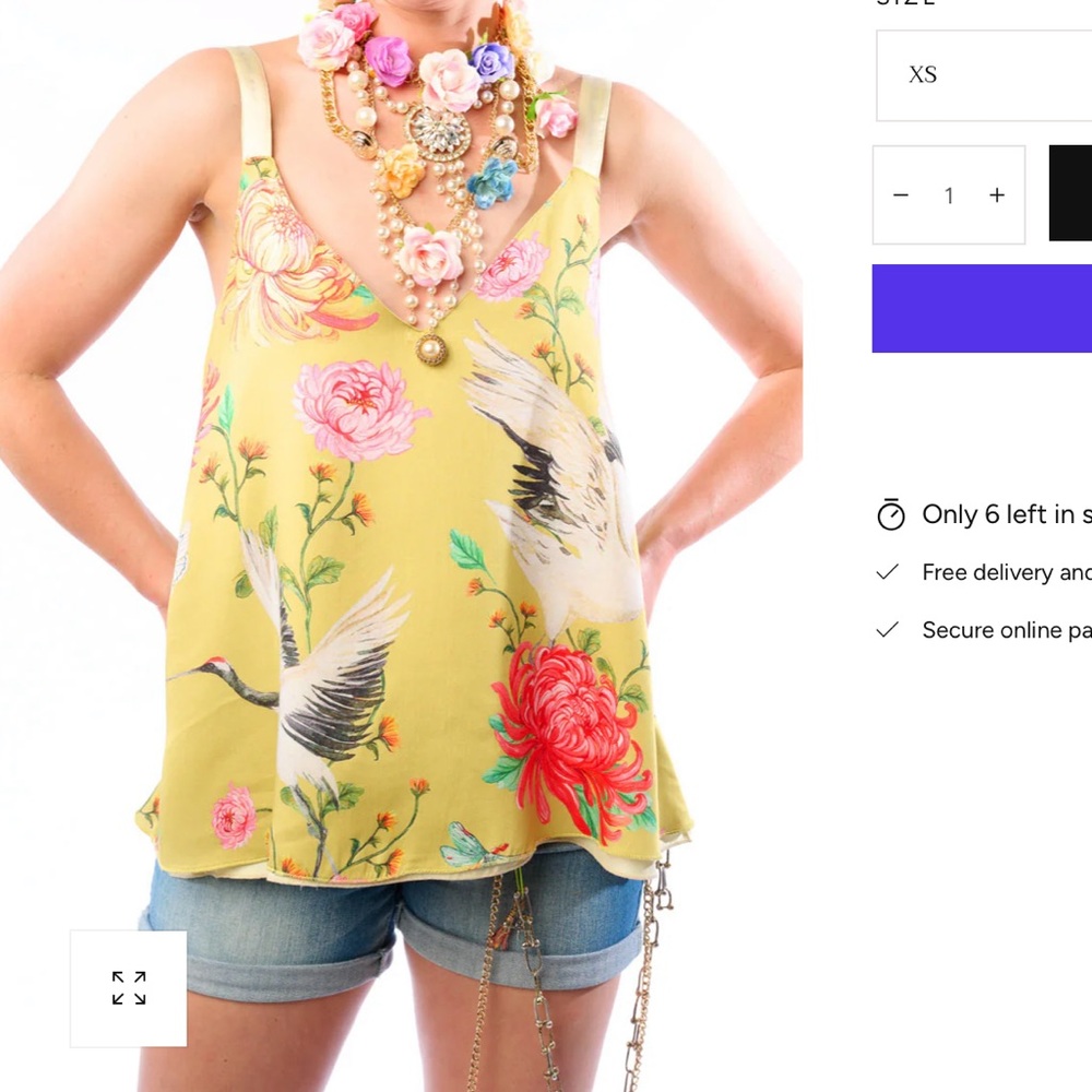ARATTA The Legend of the Crane reversible Cami sz S retail $152